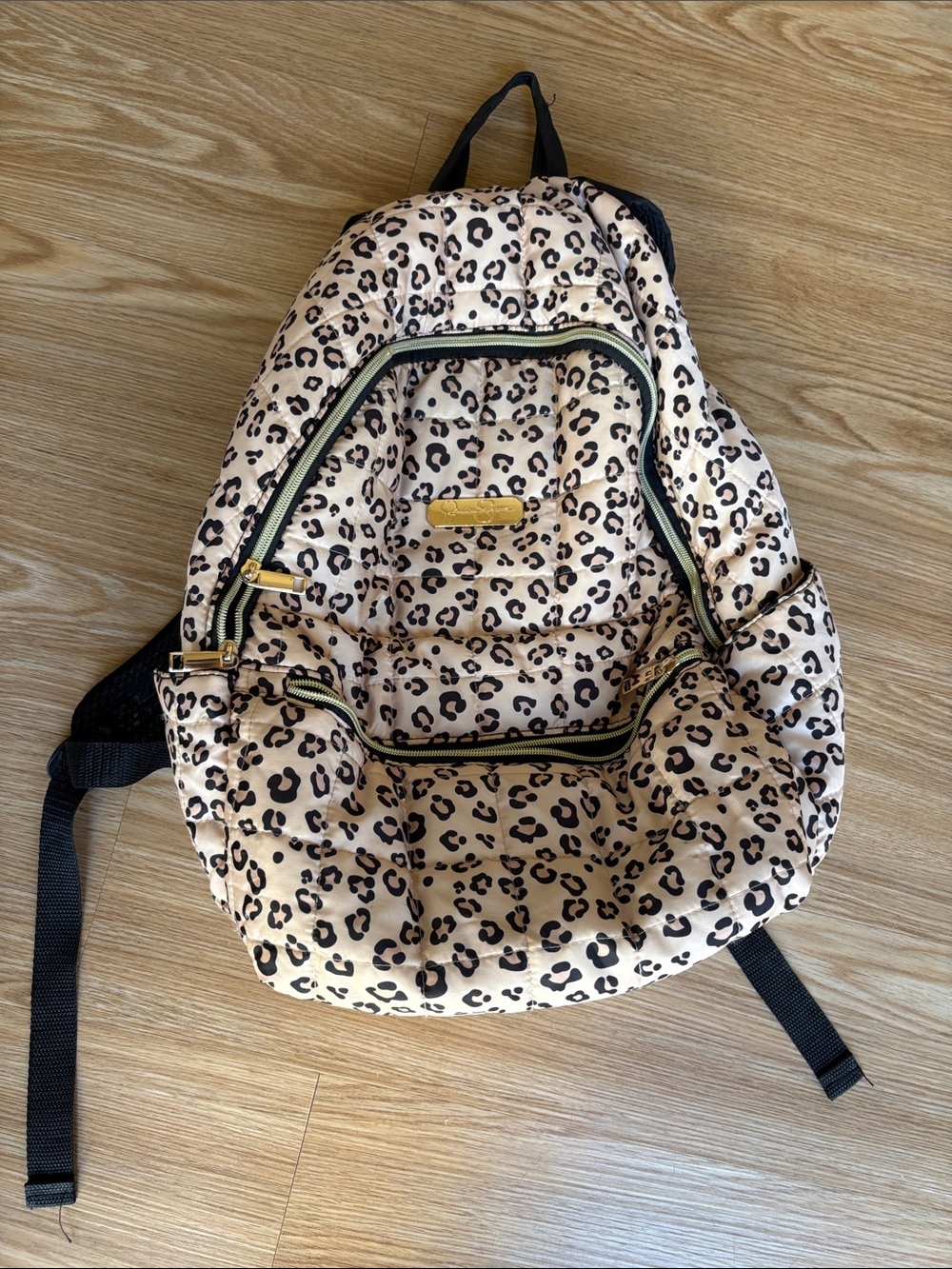 Jessica Simpson Leopard Print Backpack - Pink/Cream Animal Print